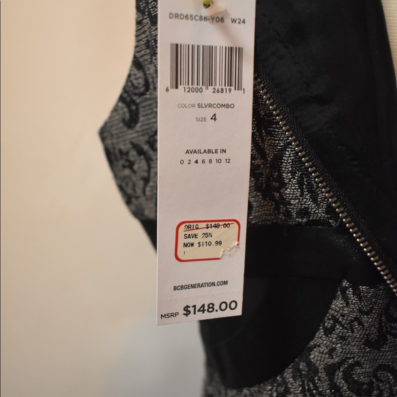 BCBG Printed Dress w/ Leather Striping - Picture 5 of 7